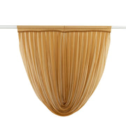 4 ft x 4 ft Sheer Chiffon Valance Curtain Backdrop Drapery Panel CUR_PANCHIF01_VAL_4FT_GOLD