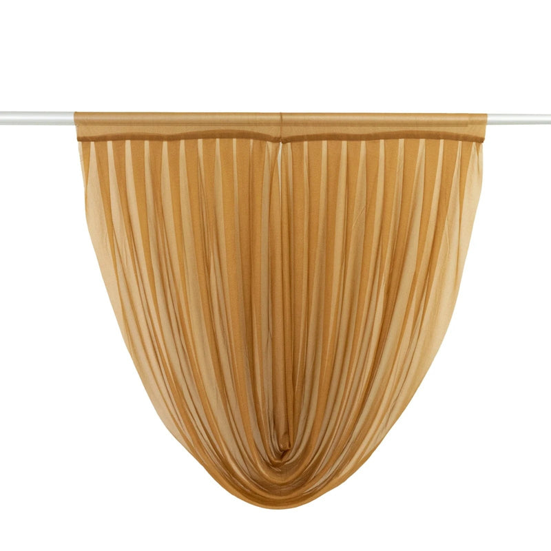 4 ft x 4 ft Sheer Chiffon Valance Curtain Backdrop Drapery Panel CUR_PANCHIF01_VAL_4FT_GOLD
