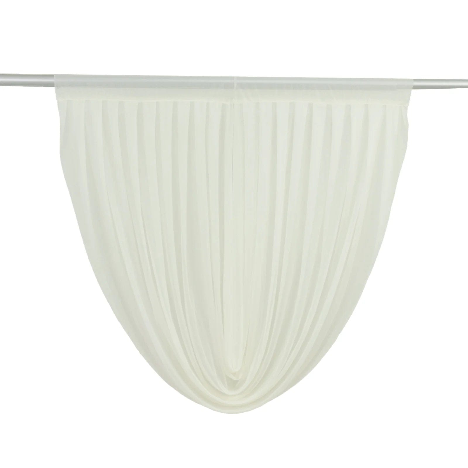 4 ft x 4 ft Sheer Chiffon Valance Curtain Backdrop Drapery Panel CUR_PANCHIF01_VAL_4FT_IVR