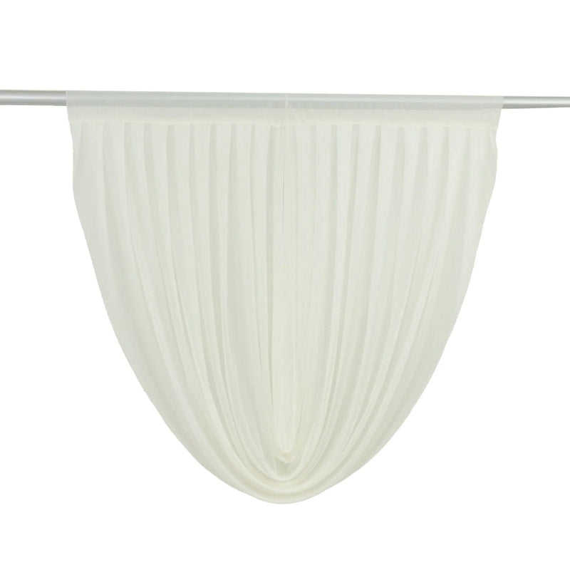 4 ft x 4 ft Sheer Chiffon Valance Curtain Backdrop Drapery Panel CUR_PANCHIF01_VAL_4FT_IVR