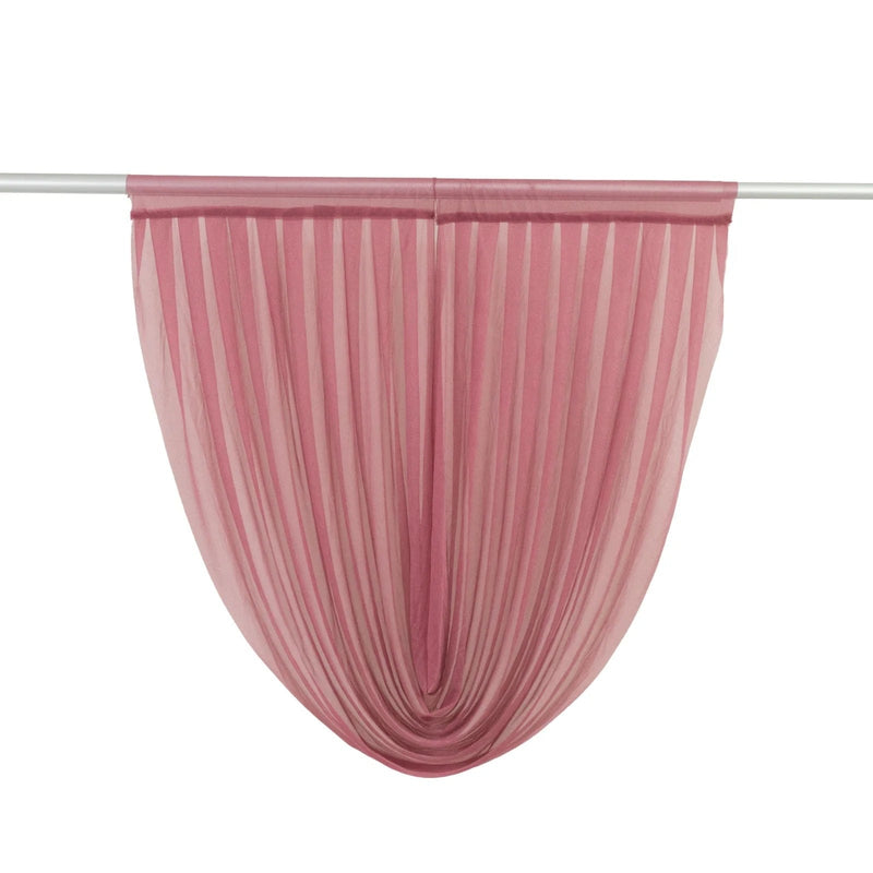 4 ft x 4 ft Sheer Chiffon Valance Curtain Backdrop Drapery Panel CUR_PANCHIF01_VAL_4FT_MAUV