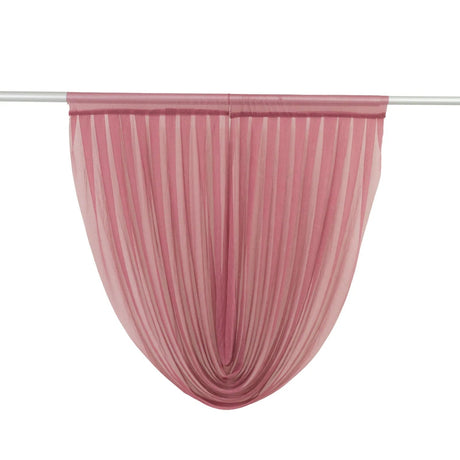 4 ft x 4 ft Sheer Chiffon Valance Curtain Backdrop Drapery Panel CUR_PANCHIF01_VAL_4FT_MAUV