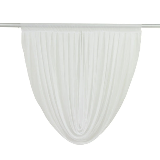 4 ft x 4 ft Sheer Chiffon Valance Curtain Backdrop Drapery Panel CUR_PANCHIF01_VAL_4FT_WHT