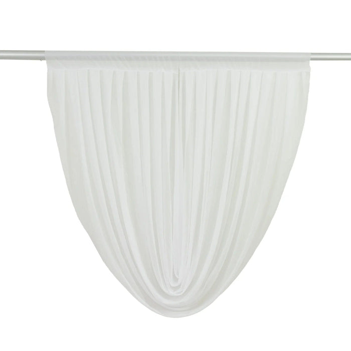 4 ft x 4 ft Sheer Chiffon Valance Curtain Backdrop Drapery Panel CUR_PANCHIF01_VAL_4FT_WHT