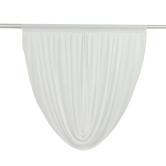 4 ft x 4 ft Sheer Chiffon Valance Curtain Backdrop Drapery Panel CUR_PANCHIF01_VAL_4FT_WHT