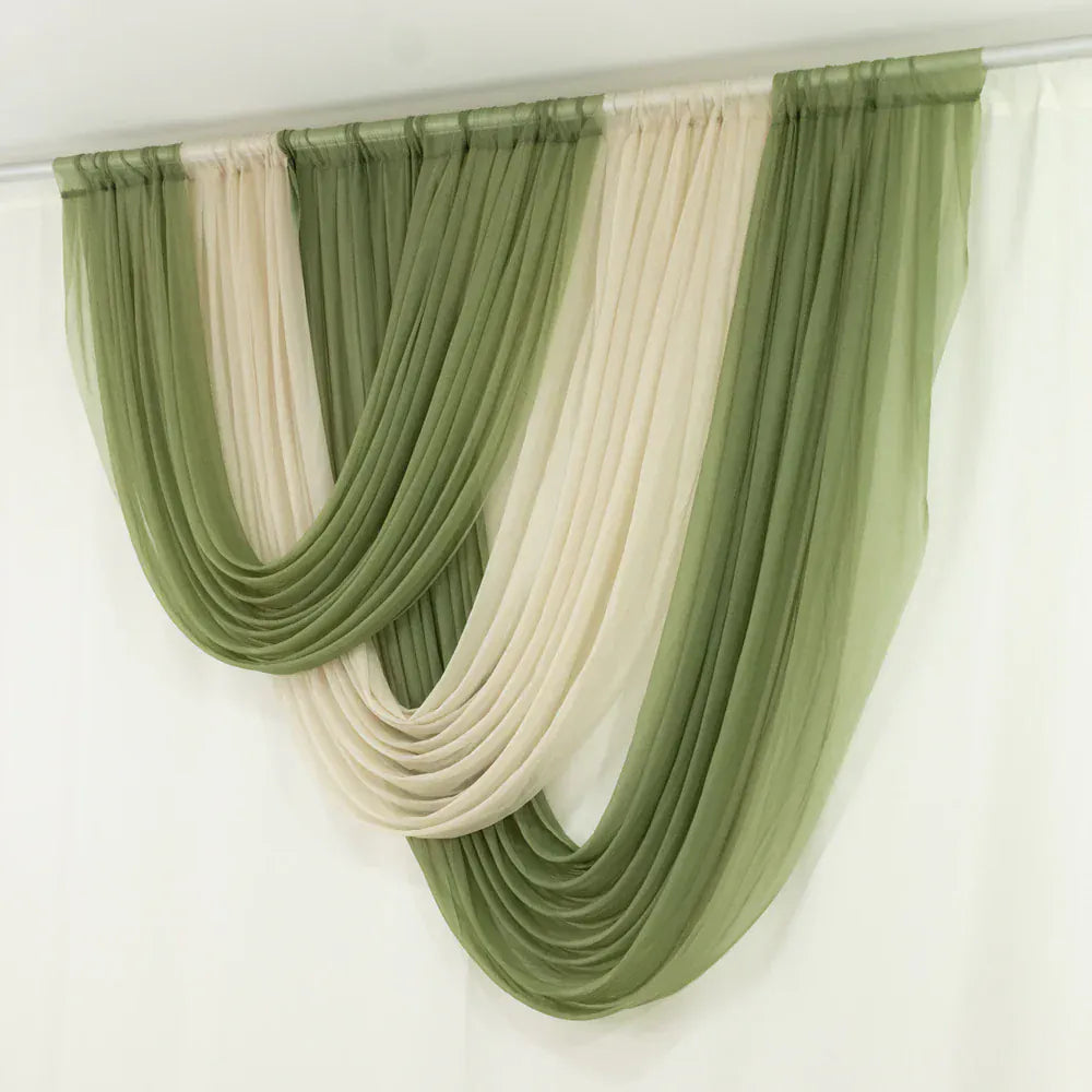 4 ft x 5 ft Sheer Chiffon Valance Curtain Backdrop Drapery Panel