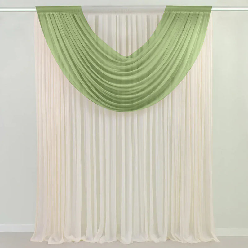 4 ft x 5 ft Sheer Chiffon Valance Curtain Backdrop Drapery Panel