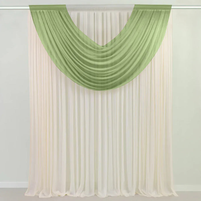 4 ft x 5 ft Sheer Chiffon Valance Curtain Backdrop Drapery Panel