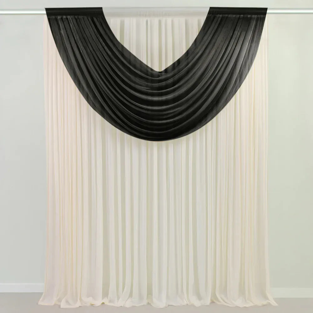 4 ft x 5 ft Sheer Chiffon Valance Curtain Backdrop Drapery Panel