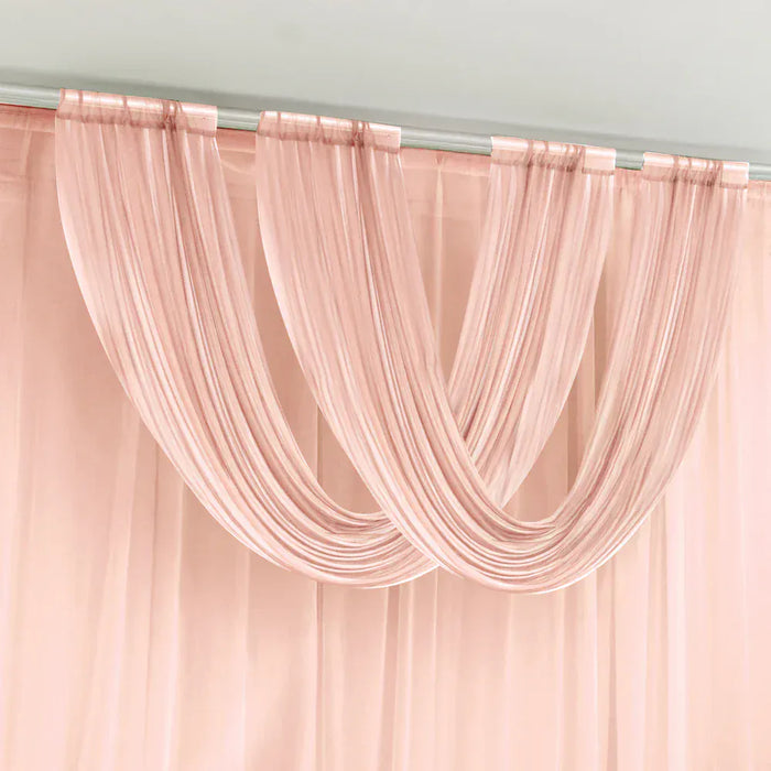 4 ft x 5 ft Sheer Chiffon Valance Curtain Backdrop Drapery Panel CUR_PANCHIF01_VAL_5FT_046