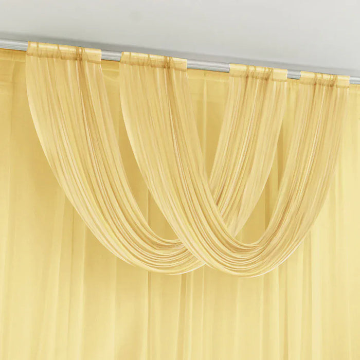 4 ft x 5 ft Sheer Chiffon Valance Curtain Backdrop Drapery Panel CUR_PANCHIF01_VAL_5FT_CHMP