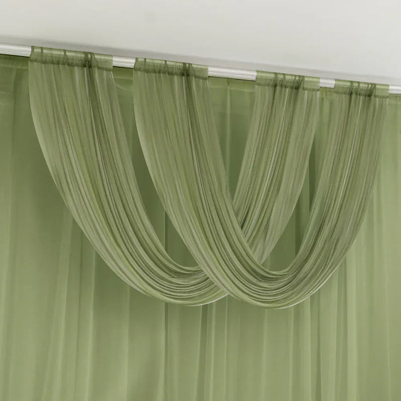 4 ft x 5 ft Sheer Chiffon Valance Curtain Backdrop Drapery Panel CUR_PANCHIF01_VAL_5FT_DSG