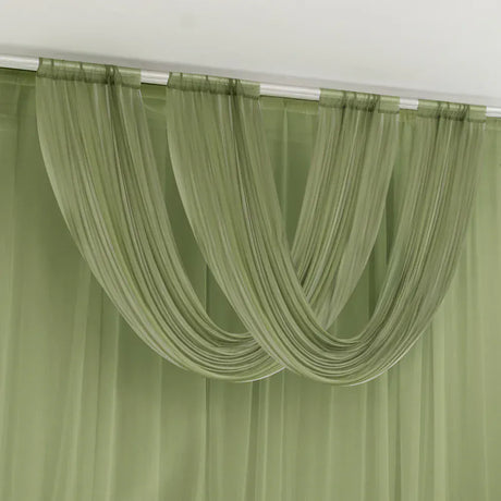 4 ft x 5 ft Sheer Chiffon Valance Curtain Backdrop Drapery Panel CUR_PANCHIF01_VAL_5FT_DSG
