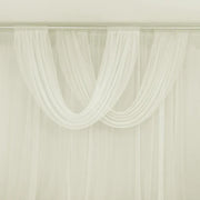 4 ft x 5 ft Sheer Chiffon Valance Curtain Backdrop Drapery Panel CUR_PANCHIF01_VAL_5FT_IVR