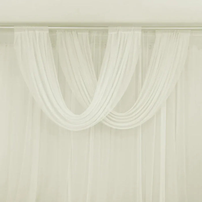 4 ft x 5 ft Sheer Chiffon Valance Curtain Backdrop Drapery Panel CUR_PANCHIF01_VAL_5FT_IVR
