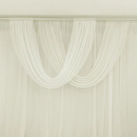 4 ft x 5 ft Sheer Chiffon Valance Curtain Backdrop Drapery Panel CUR_PANCHIF01_VAL_5FT_IVR