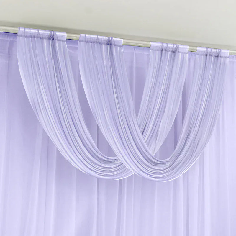 4 ft x 5 ft Sheer Chiffon Valance Curtain Backdrop Drapery Panel CUR_PANCHIF01_VAL_5FT_LAV