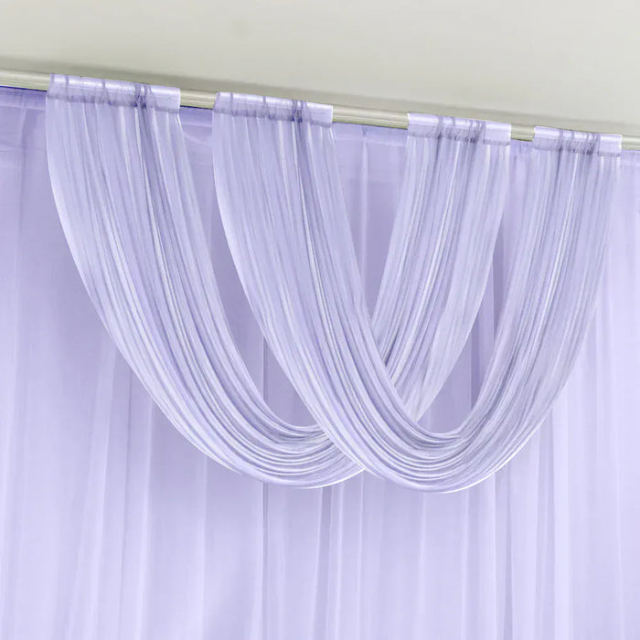 4 ft x 5 ft Sheer Chiffon Valance Curtain Backdrop Drapery Panel CUR_PANCHIF01_VAL_5FT_LAV
