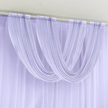 4 ft x 5 ft Sheer Chiffon Valance Curtain Backdrop Drapery Panel CUR_PANCHIF01_VAL_5FT_LAV
