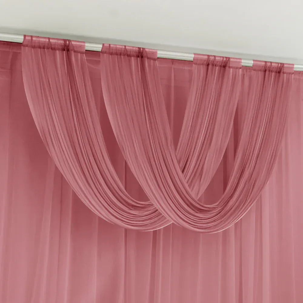 4 ft x 5 ft Sheer Chiffon Valance Curtain Backdrop Drapery Panel CUR_PANCHIF01_VAL_5FT_MAUV
