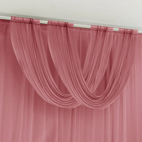 4 ft x 5 ft Sheer Chiffon Valance Curtain Backdrop Drapery Panel CUR_PANCHIF01_VAL_5FT_MAUV