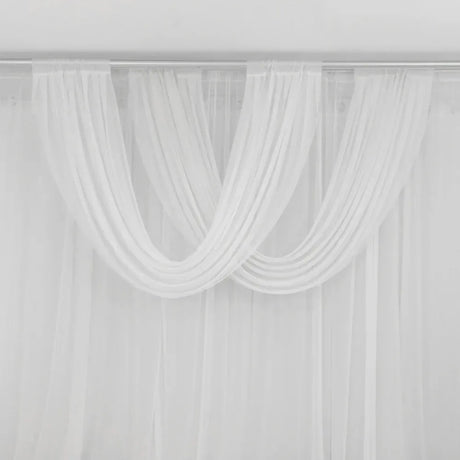 4 ft x 5 ft Sheer Chiffon Valance Curtain Backdrop Drapery Panel CUR_PANCHIF01_VAL_5FT_WHT