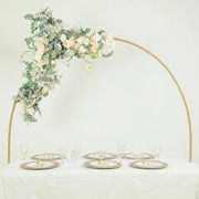 4 ft x 6 ft Round Top Over The Table Rod Stand Metal Arch with Clamps - Gold BKDP_STND_12_RND_GOLD