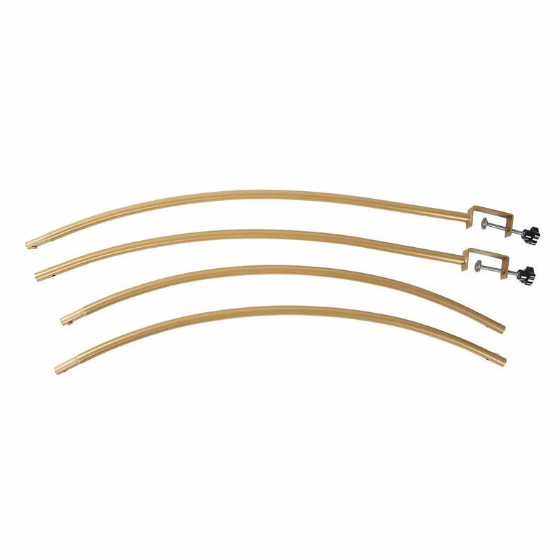 4 ft x 6 ft Round Top Over The Table Rod Stand Metal Arch with Clamps - Gold BKDP_STND_12_RND_GOLD
