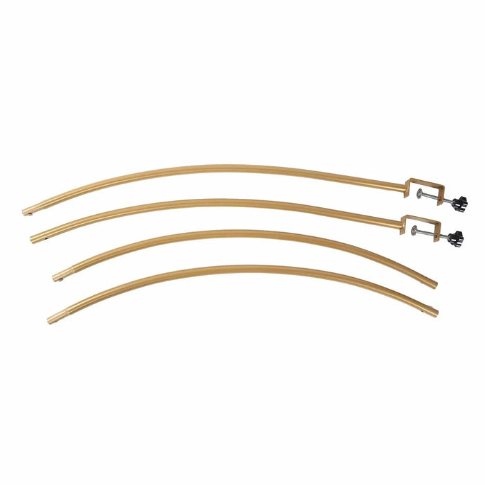 4 ft x 6 ft Round Top Over The Table Rod Stand Metal Arch with Clamps - Gold BKDP_STND_12_RND_GOLD