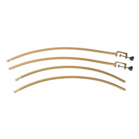 4 ft x 6 ft Round Top Over The Table Rod Stand Metal Arch with Clamps - Gold BKDP_STND_12_RND_GOLD
