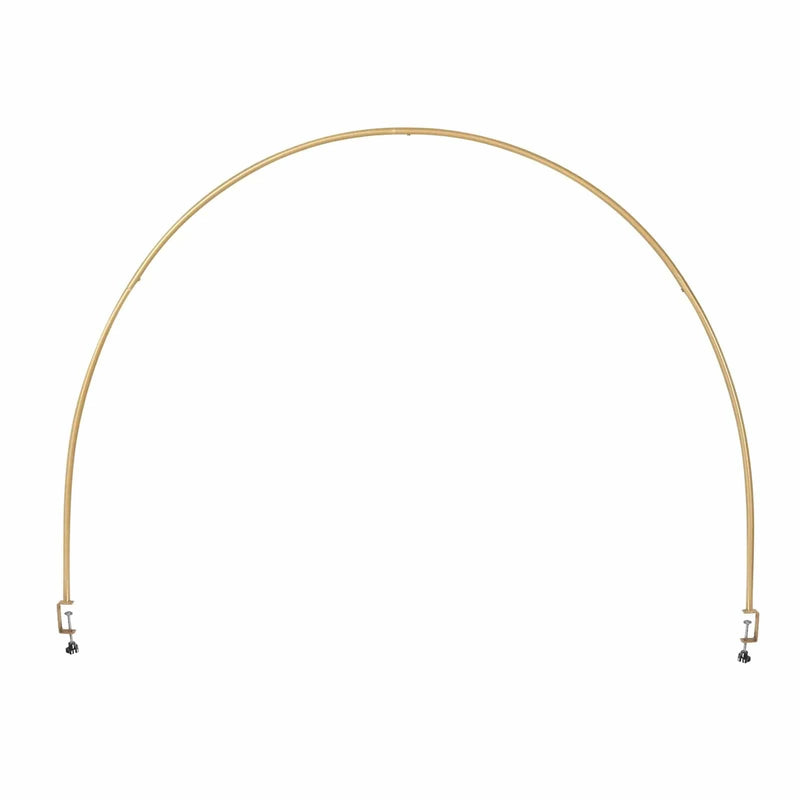 4 ft x 6 ft Round Top Over The Table Rod Stand Metal Arch with Clamps - Gold BKDP_STND_12_RND_GOLD