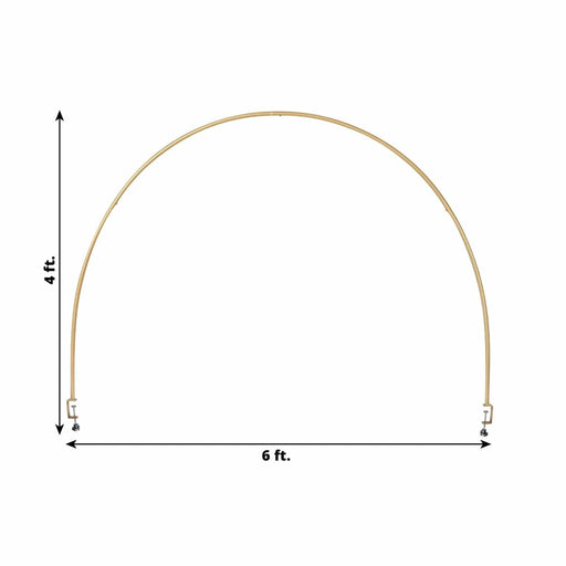 4 ft x 6 ft Round Top Over The Table Rod Stand Metal Arch with Clamps - Gold BKDP_STND_12_RND_GOLD