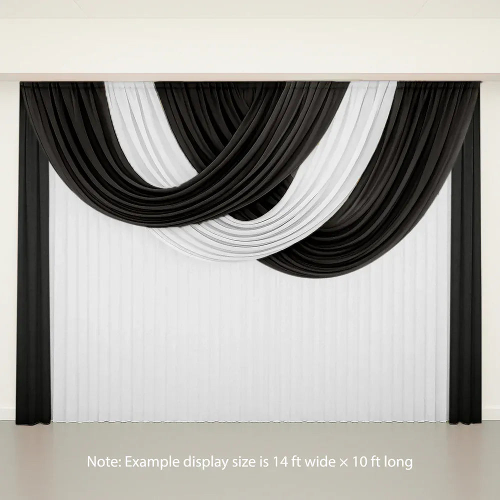 4 ft x 6 ft Sheer Chiffon Valance Curtain Backdrop Drapery Panel