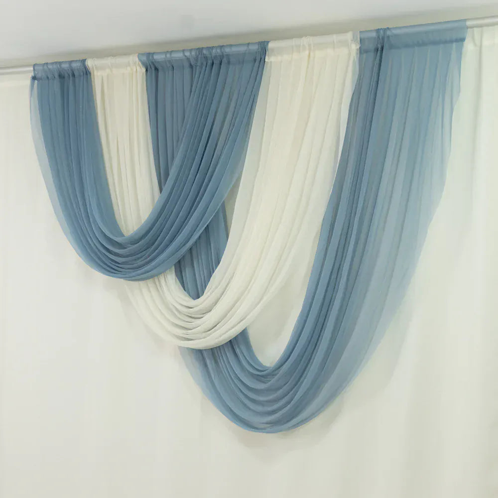 4 ft x 6 ft Sheer Chiffon Valance Curtain Backdrop Drapery Panel