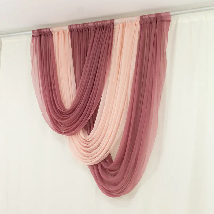 4 ft x 6 ft Sheer Chiffon Valance Curtain Backdrop Drapery Panel