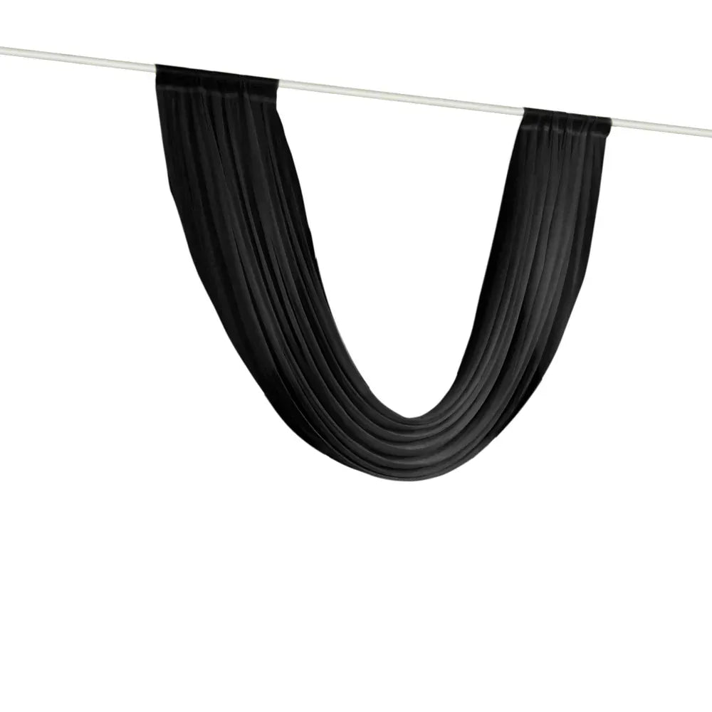 4 ft x 6 ft Sheer Chiffon Valance Curtain Backdrop Drapery Panel CUR_PANCHIF01_VAL_6FT_BLK