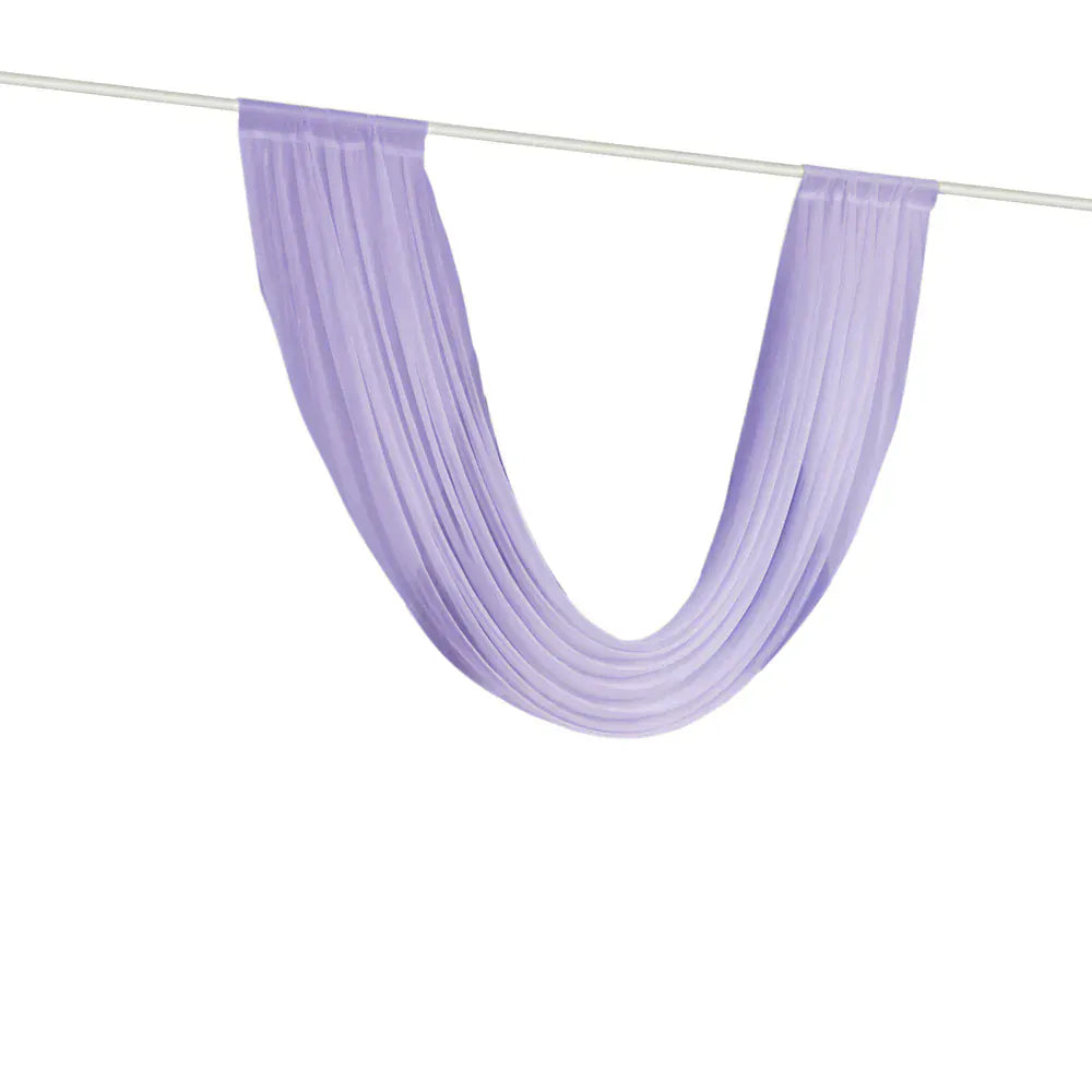 4 ft x 6 ft Sheer Chiffon Valance Curtain Backdrop Drapery Panel CUR_PANCHIF01_VAL_6FT_LAV