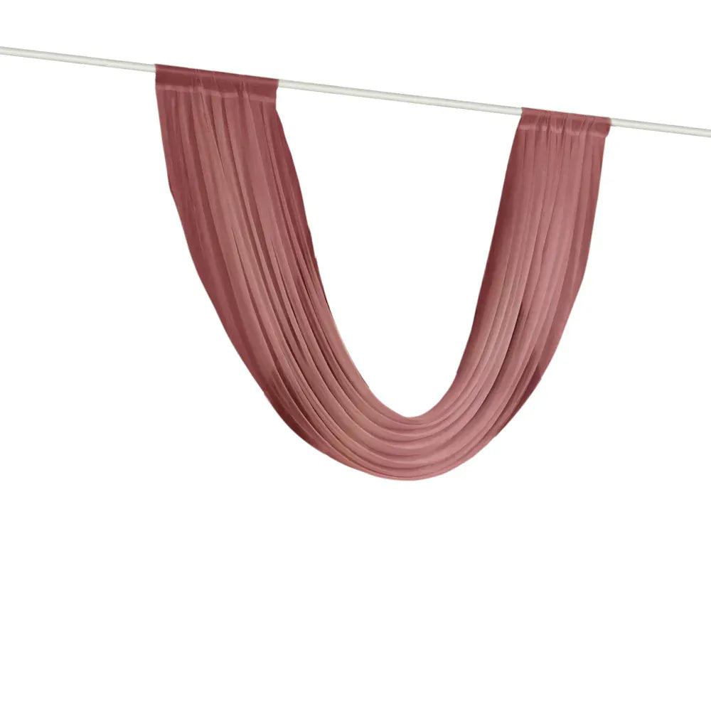 4 ft x 6 ft Sheer Chiffon Valance Curtain Backdrop Drapery Panel CUR_PANCHIF01_VAL_6FT_MAUV