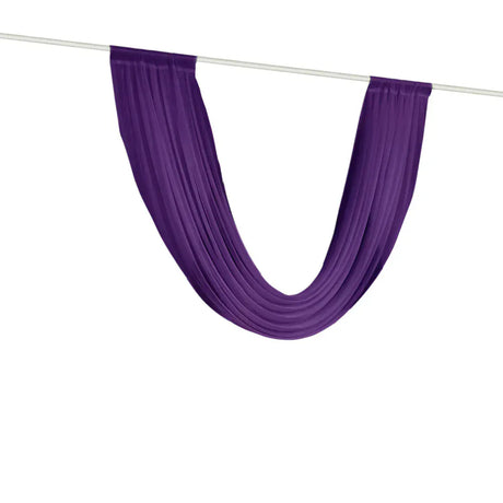 4 ft x 6 ft Sheer Chiffon Valance Curtain Backdrop Drapery Panel CUR_PANCHIF01_VAL_6FT_PURP