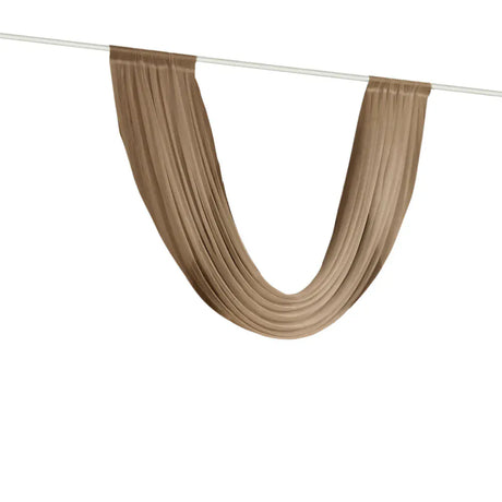 4 ft x 6 ft Sheer Chiffon Valance Curtain Backdrop Drapery Panel CUR_PANCHIF01_VAL_6FT_TAUP