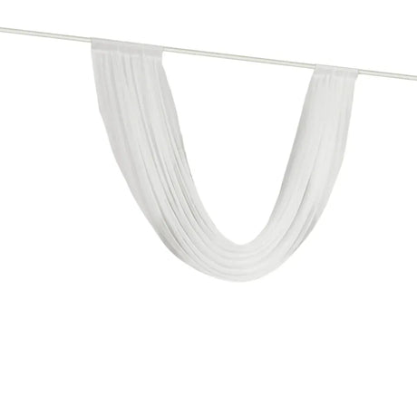 4 ft x 6 ft Sheer Chiffon Valance Curtain Backdrop Drapery Panel CUR_PANCHIF01_VAL_6FT_WHT