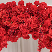 4 ft x 8 ft Round Top Double Flower Arch with Roses, Hydrangeas and  Chrysanthemums