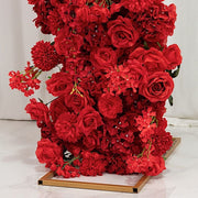 4 ft x 8 ft Round Top Double Flower Arch with Roses, Hydrangeas and  Chrysanthemums