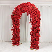 4 ft x 8 ft Round Top Double Flower Arch with Roses, Hydrangeas and  Chrysanthemums