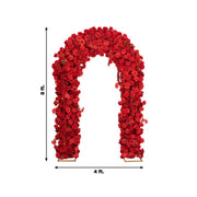 4 ft x 8 ft Round Top Double Flower Arch with Roses, Hydrangeas and  Chrysanthemums