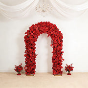 4 ft x 8 ft Round Top Double Flower Arch with Roses, Hydrangeas and  Chrysanthemums