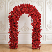 4 ft x 8 ft Round Top Double Flower Arch with Roses, Hydrangeas and  Chrysanthemums