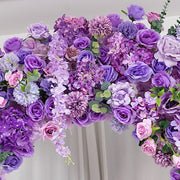 4 ft x 8 ft Round Top Double Flower Arch with Roses, Hydrangeas and  Chrysanthemums