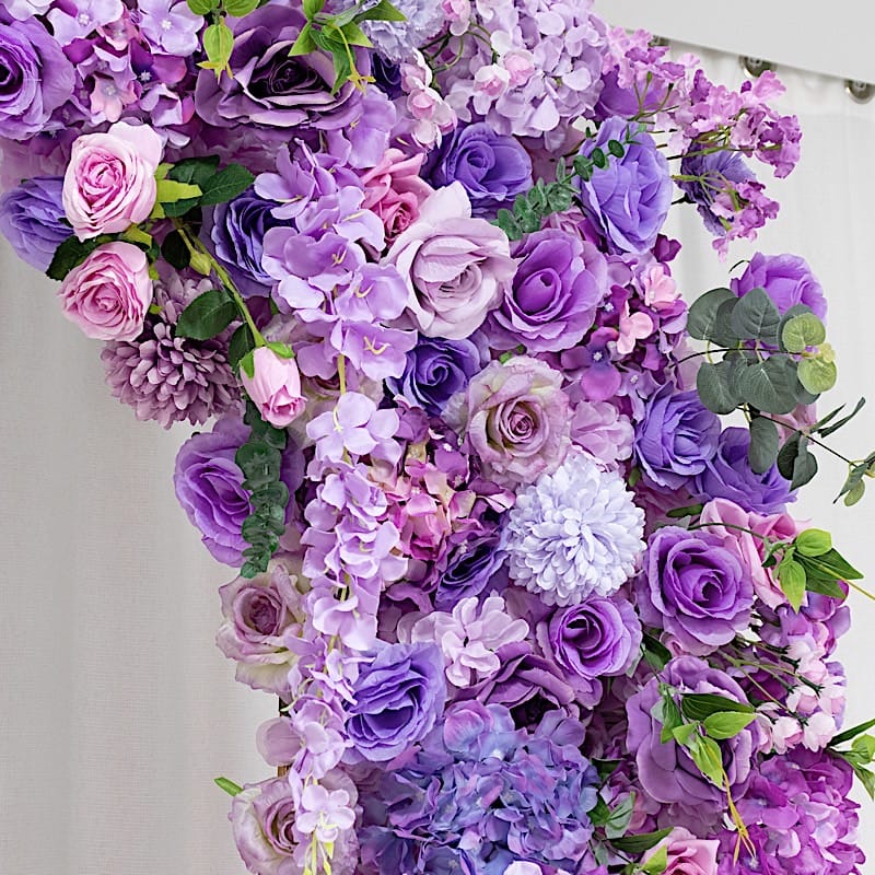 4 ft x 8 ft Round Top Double Flower Arch with Roses, Hydrangeas and  Chrysanthemums