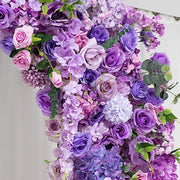 4 ft x 8 ft Round Top Double Flower Arch with Roses, Hydrangeas and  Chrysanthemums